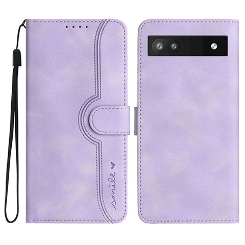 Funda de Cuero Cartera con Soporte Carcasa YX2 para Google Pixel 6a 5G Morado