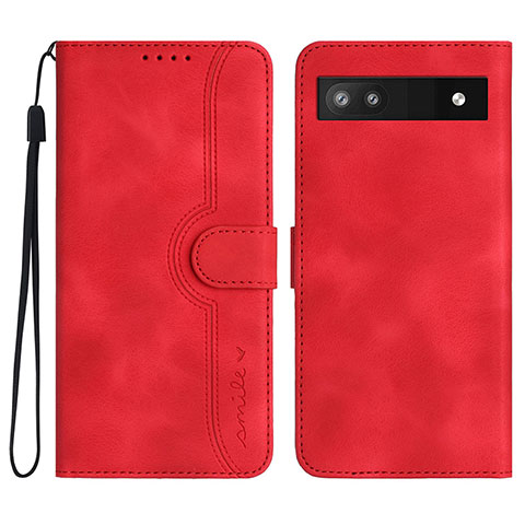 Funda de Cuero Cartera con Soporte Carcasa YX2 para Google Pixel 6a 5G Rojo