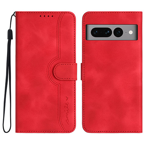 Funda de Cuero Cartera con Soporte Carcasa YX2 para Google Pixel 7 Pro 5G Rojo