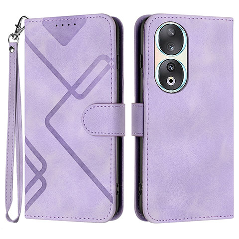 Funda de Cuero Cartera con Soporte Carcasa YX2 para Huawei Honor 90 5G Morado