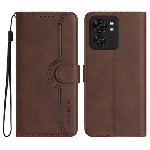 Funda de Cuero Cartera con Soporte Carcasa YX2 para Motorola Moto Edge (2023) 5G Marron