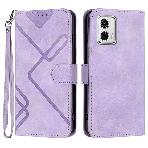 Funda de Cuero Cartera con Soporte Carcasa YX2 para Motorola Moto G53 5G Morado