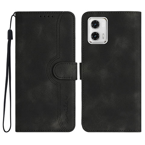 Funda de Cuero Cartera con Soporte Carcasa YX2 para Motorola Moto G73 5G Negro