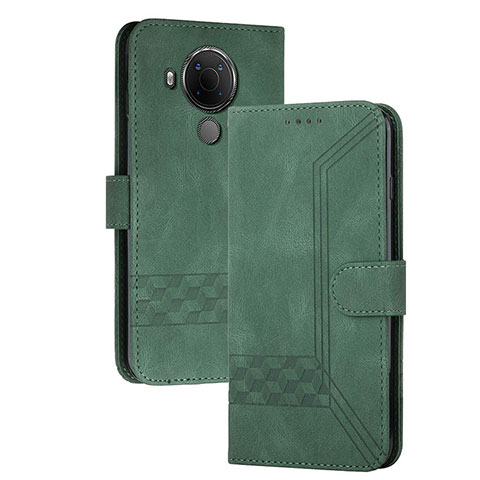 Funda de Cuero Cartera con Soporte Carcasa YX2 para Nokia C300 Verde