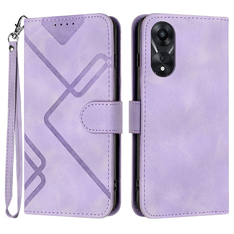 Funda de Cuero Cartera con Soporte Carcasa YX2 para Oppo A18 Morado