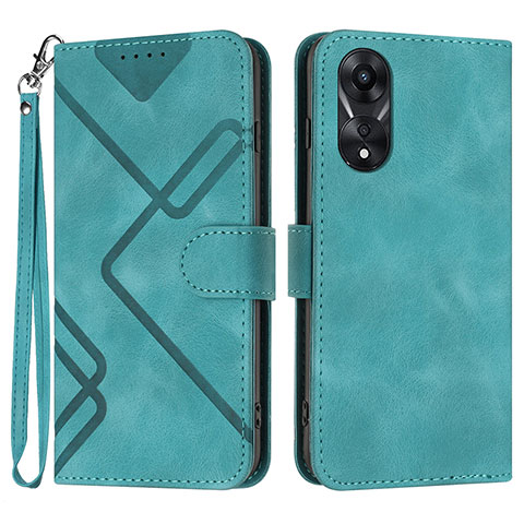 Funda de Cuero Cartera con Soporte Carcasa YX2 para Oppo A38 Verde