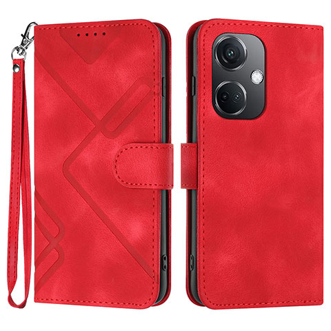 Funda de Cuero Cartera con Soporte Carcasa YX2 para Oppo K11 5G Rojo