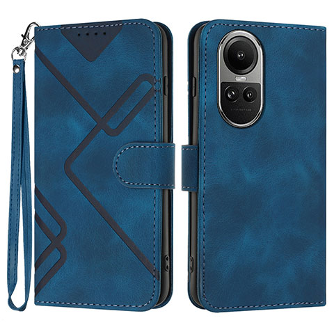 Funda de Cuero Cartera con Soporte Carcasa YX2 para Oppo Reno10 5G Azul