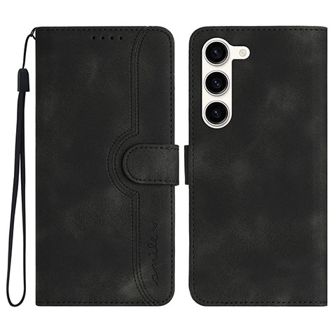 Funda de Cuero Cartera con Soporte Carcasa YX2 para Samsung Galaxy S22 Plus 5G Negro