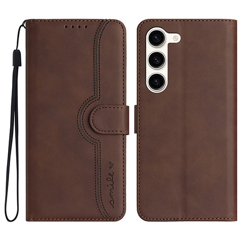 Funda de Cuero Cartera con Soporte Carcasa YX2 para Samsung Galaxy S23 Plus 5G Marron