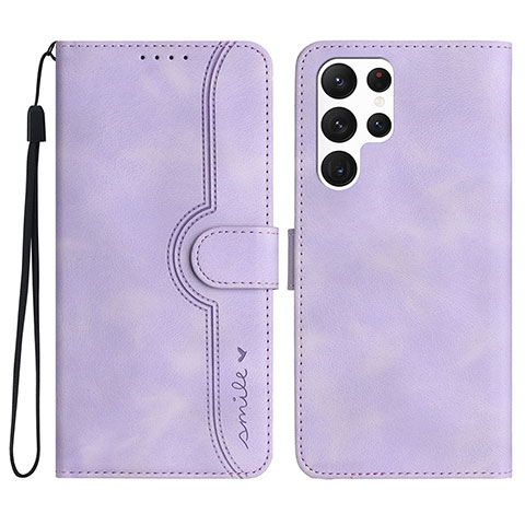 Funda de Cuero Cartera con Soporte Carcasa YX2 para Samsung Galaxy S23 Ultra 5G Morado