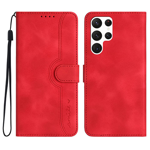 Funda de Cuero Cartera con Soporte Carcasa YX2 para Samsung Galaxy S23 Ultra 5G Rojo