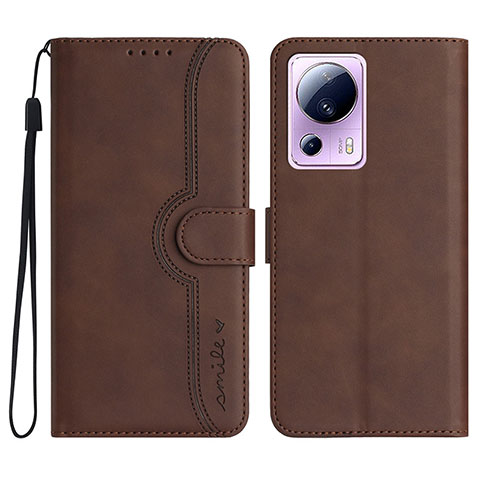 Funda de Cuero Cartera con Soporte Carcasa YX2 para Xiaomi Civi 2 5G Marron