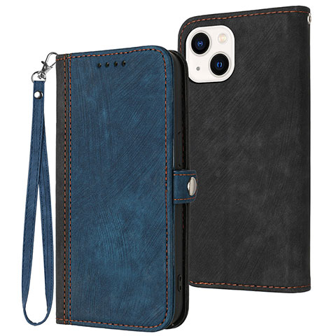 Funda de Cuero Cartera con Soporte Carcasa YX3 para Apple iPhone 14 Azul