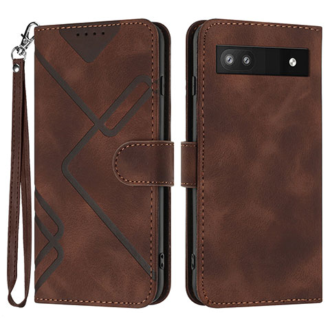 Funda de Cuero Cartera con Soporte Carcasa YX3 para Google Pixel 6a 5G Marron