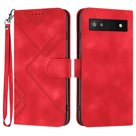 Funda de Cuero Cartera con Soporte Carcasa YX3 para Google Pixel 6a 5G Rojo