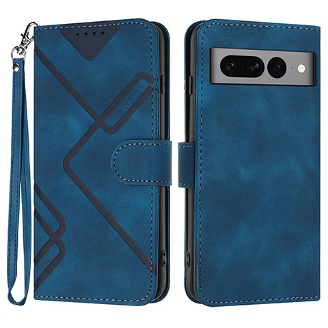 Funda de Cuero Cartera con Soporte Carcasa YX3 para Google Pixel 7 Pro 5G Azul