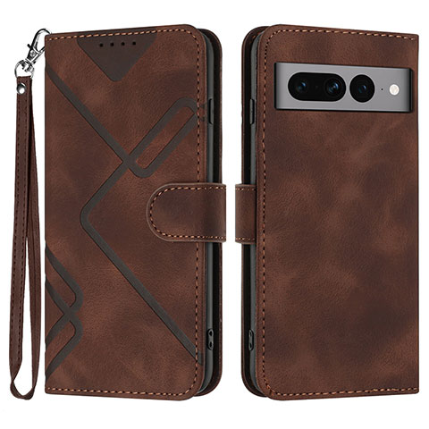 Funda de Cuero Cartera con Soporte Carcasa YX3 para Google Pixel 7 Pro 5G Marron