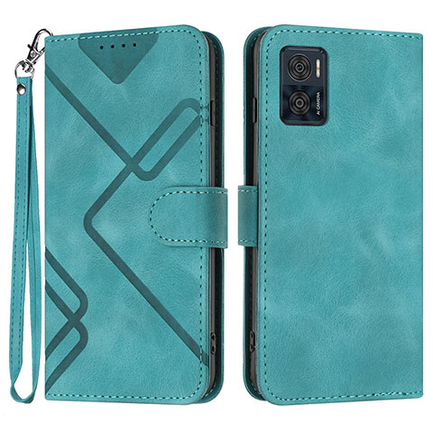 Funda de Cuero Cartera con Soporte Carcasa YX3 para Motorola Moto E22 Verde