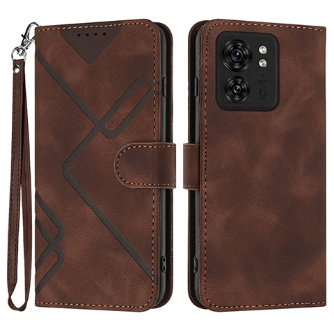 Funda de Cuero Cartera con Soporte Carcasa YX3 para Motorola Moto Edge (2023) 5G Marron