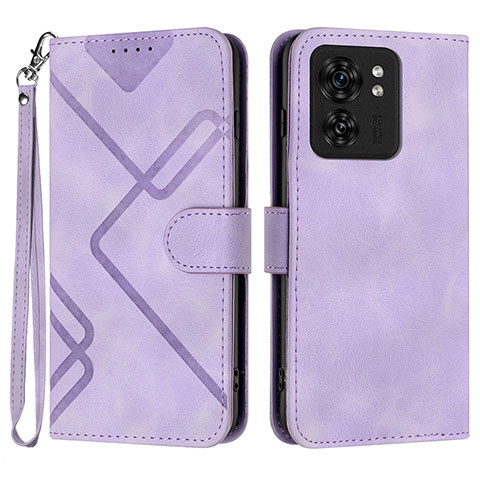 Funda de Cuero Cartera con Soporte Carcasa YX3 para Motorola Moto Edge (2023) 5G Morado