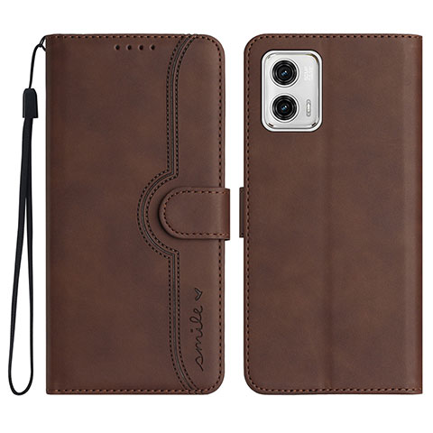 Funda de Cuero Cartera con Soporte Carcasa YX3 para Motorola Moto G53 5G Marron