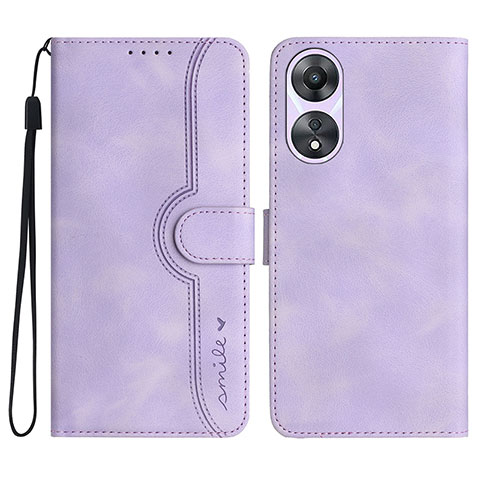 Funda de Cuero Cartera con Soporte Carcasa YX3 para Oppo A38 Morado