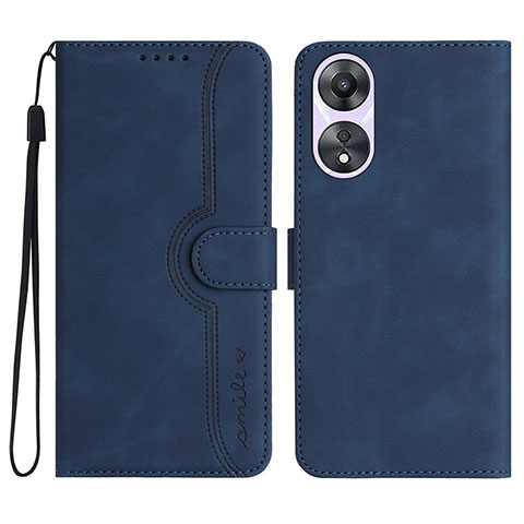 Funda de Cuero Cartera con Soporte Carcasa YX3 para Oppo A58 4G Azul