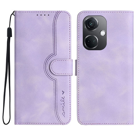 Funda de Cuero Cartera con Soporte Carcasa YX3 para Oppo K11 5G Morado