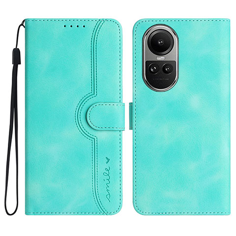 Funda de Cuero Cartera con Soporte Carcasa YX3 para Oppo Reno10 Pro 5G Verde