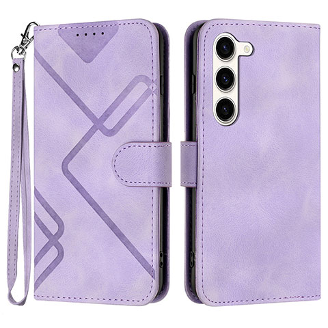 Funda de Cuero Cartera con Soporte Carcasa YX3 para Samsung Galaxy S22 5G Morado