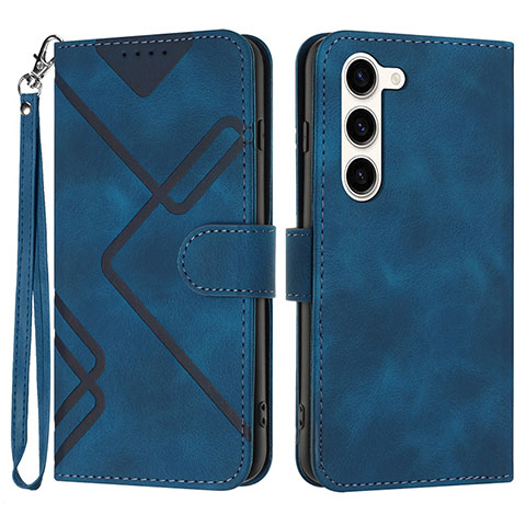 Funda de Cuero Cartera con Soporte Carcasa YX3 para Samsung Galaxy S25 5G Azul