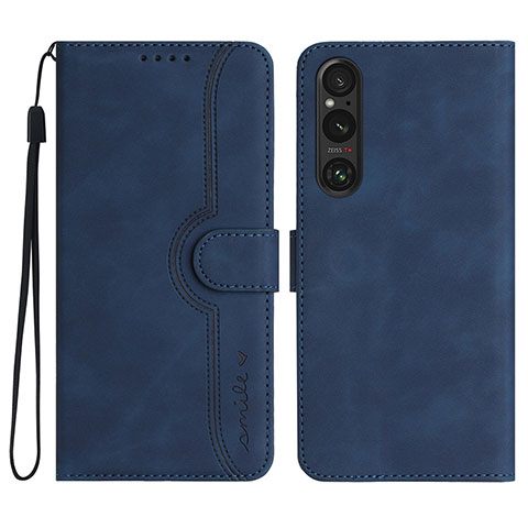 Funda de Cuero Cartera con Soporte Carcasa YX3 para Sony Xperia 1 V Azul