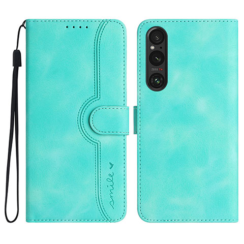 Funda de Cuero Cartera con Soporte Carcasa YX3 para Sony Xperia 1 V Verde