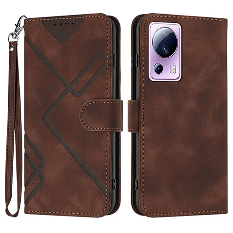 Funda de Cuero Cartera con Soporte Carcasa YX3 para Xiaomi Civi 2 5G Marron