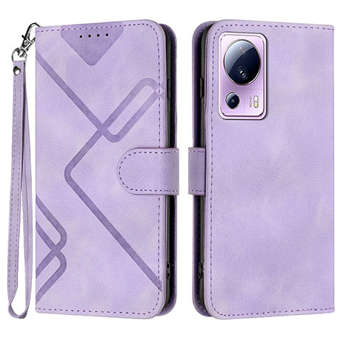 Funda de Cuero Cartera con Soporte Carcasa YX3 para Xiaomi Mi 12 Lite NE 5G Morado