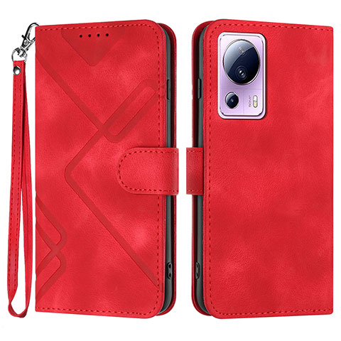 Funda de Cuero Cartera con Soporte Carcasa YX3 para Xiaomi Mi 13 Lite 5G Rojo