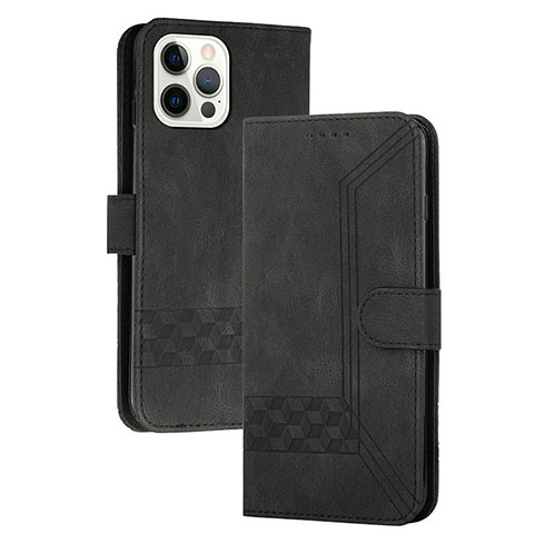 Funda de Cuero Cartera con Soporte Carcasa YX4 para Apple iPhone 13 Pro Max Negro