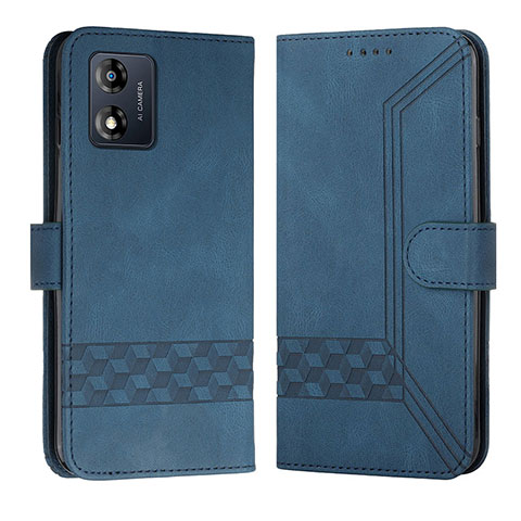 Funda de Cuero Cartera con Soporte Carcasa YX4 para Motorola Moto E13 Azul