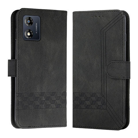 Funda de Cuero Cartera con Soporte Carcasa YX4 para Motorola Moto E13 Negro