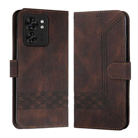 Funda de Cuero Cartera con Soporte Carcasa YX4 para Motorola Moto Edge (2023) 5G Marron