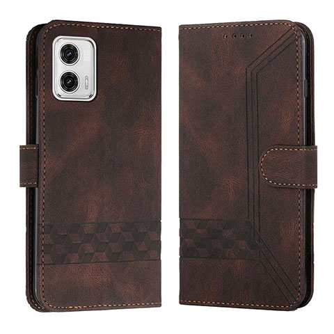 Funda de Cuero Cartera con Soporte Carcasa YX4 para Motorola Moto G53j 5G Marron