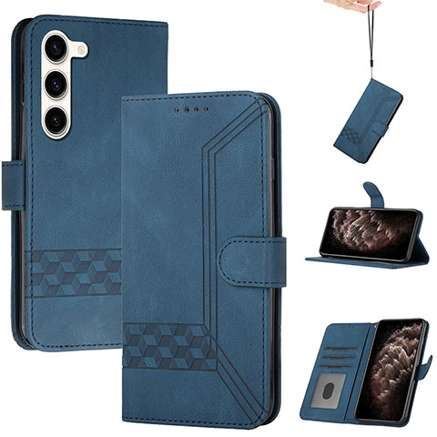 Funda de Cuero Cartera con Soporte Carcasa YX4 para Samsung Galaxy S22 5G Azul