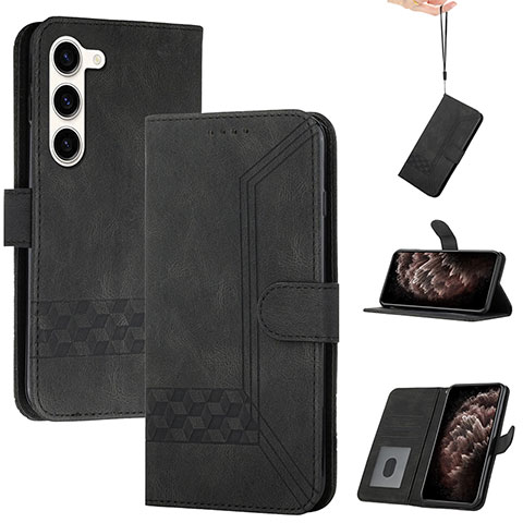 Funda de Cuero Cartera con Soporte Carcasa YX4 para Samsung Galaxy S22 5G Negro