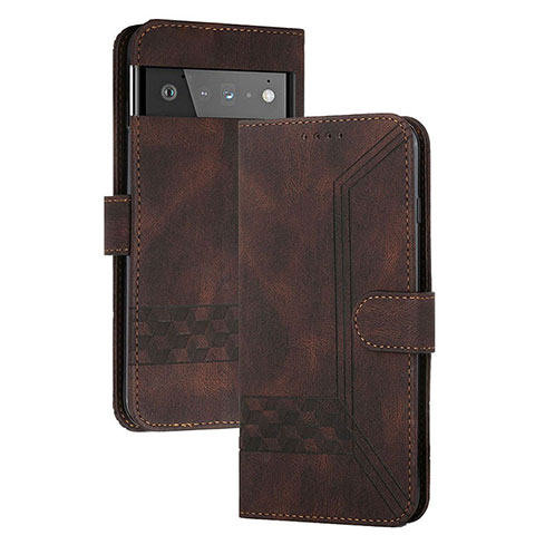 Funda de Cuero Cartera con Soporte Carcasa YX5 para Google Pixel 6 5G Marron