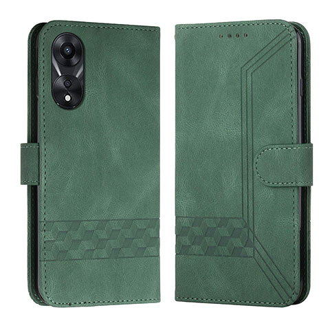 Funda de Cuero Cartera con Soporte Carcasa YX5 para Oppo A18 Verde