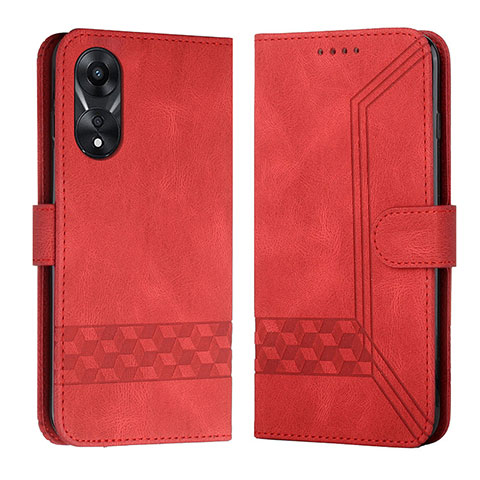 Funda de Cuero Cartera con Soporte Carcasa YX5 para Oppo A38 Rojo