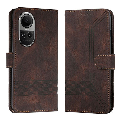 Funda de Cuero Cartera con Soporte Carcasa YX5 para Oppo Reno10 5G Marron