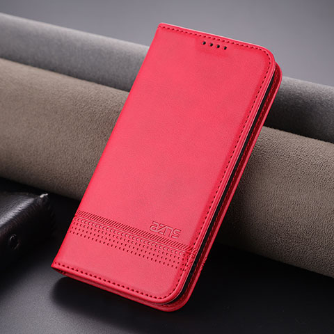 Funda de Cuero Cartera con Soporte Carcasa YZ1 para Apple iPhone 14 Pro Max Rosa Roja