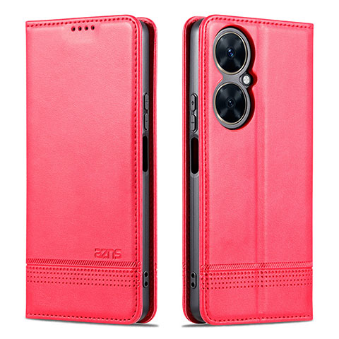 Funda de Cuero Cartera con Soporte Carcasa YZ1 para Huawei Nova 11i Rosa Roja